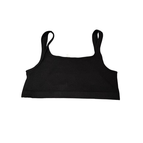 Ribbed Black Crop Tank Top XL Aeropostale Viscose/Nylon/Spandex Blend - Picture 5 of 7